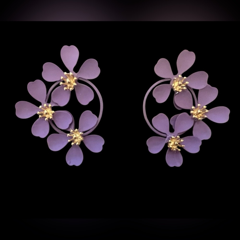 Floral Purple Earrings
